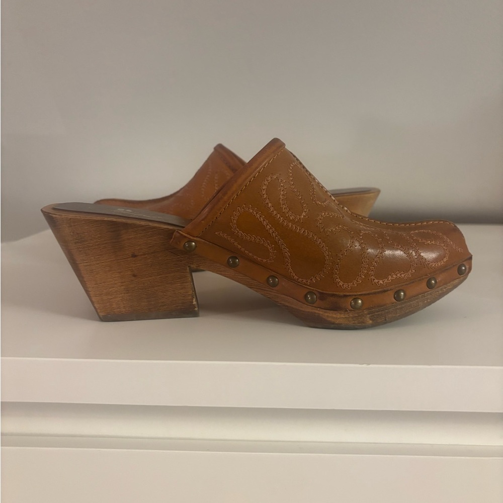 Vintage Brown Leather Mules - Picture 5 of 6